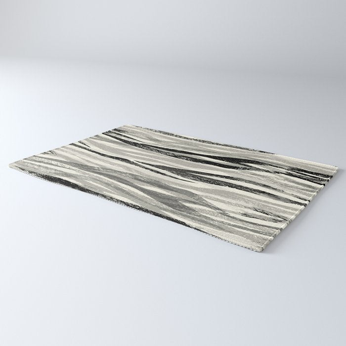 Wildlife Safari animal print black and white Rug Gallery Image 3