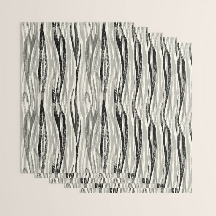 Wildlife Safari animal print black and white Wrapping Paper Gallery Image 3
