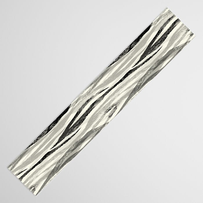 Wildlife Safari animal print black and white Table Runner Gallery Image 3