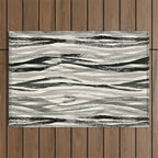 Wildlife Safari animal print black and white Outdoor Rug Gallery Image 1