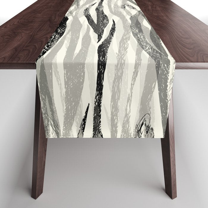 Wildlife Safari animal print black and white Table Runner Gallery Image 1