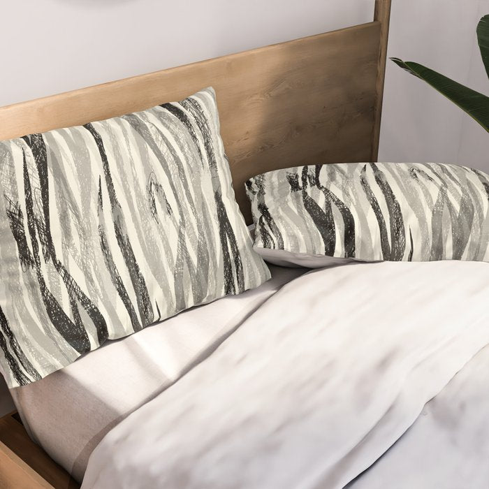 Wildlife Safari animal print black and white Pillow Sham Gallery Image 2