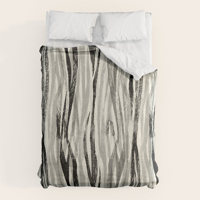 Wildlife Safari animal print black and white Duvet Cover Gallery Image 1
