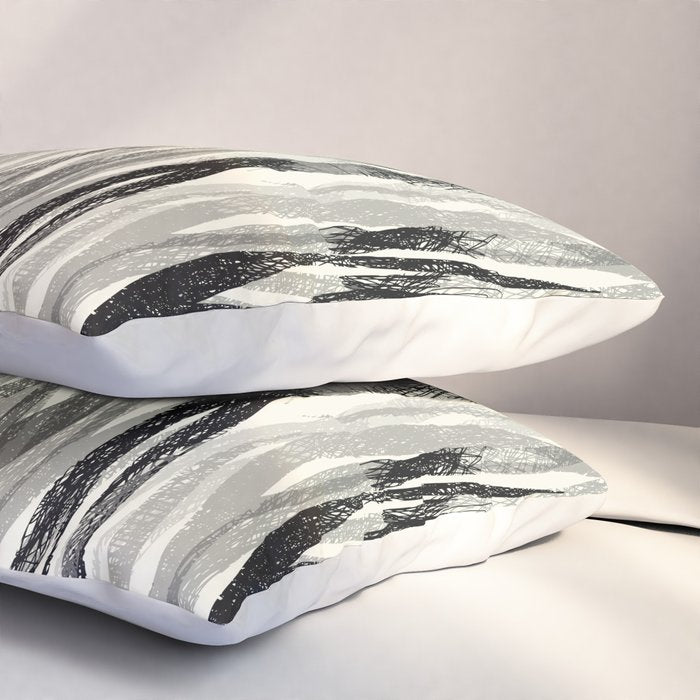 Wildlife Safari animal print black and white Pillow Sham Gallery Image 3