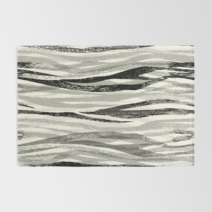 Wildlife Safari animal print black and white Rug Gallery Image 2