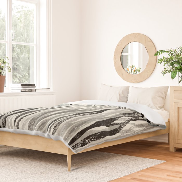 Wildlife Safari animal print black and white Duvet Cover Gallery Image 2