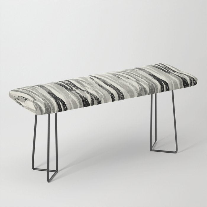 Wildlife Safari animal print black and white Bench Gallery Image 1