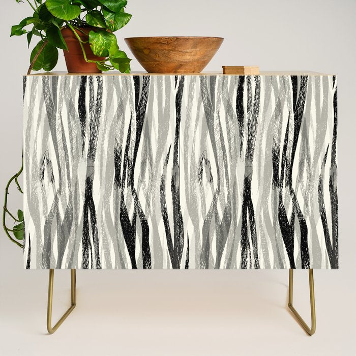 Wildlife Safari animal print black and white Credenza Gallery Image 1