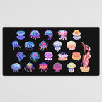 Jellyfish Day - dark Desk Mat Gallery Image 3