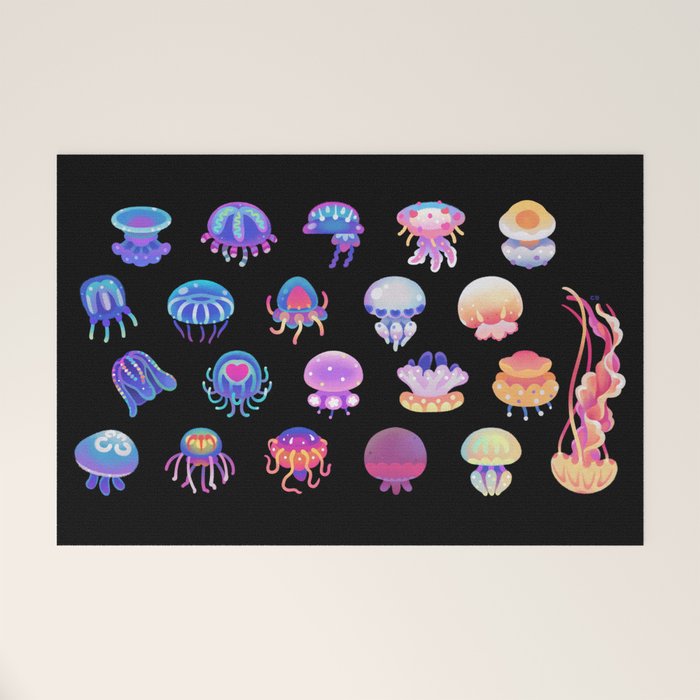 Jellyfish Day - dark Welcome Mat Gallery Image 1