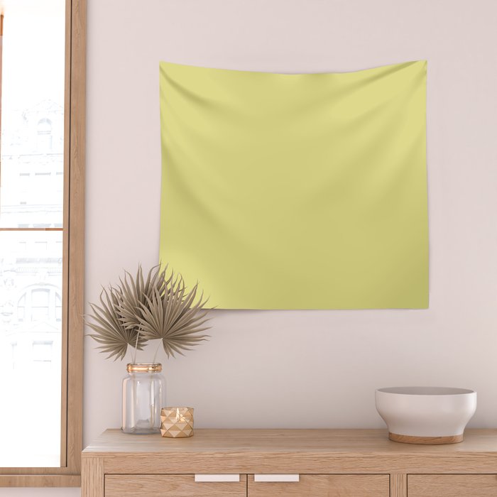 Linden Lemongrass Yellow-Green Solid Color Wall Tapestry Gallery Image 2