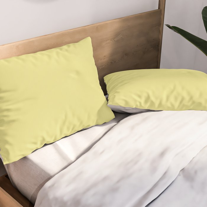 Linden Lemongrass Yellow-Green Solid Color Pillow Sham Gallery Image 2