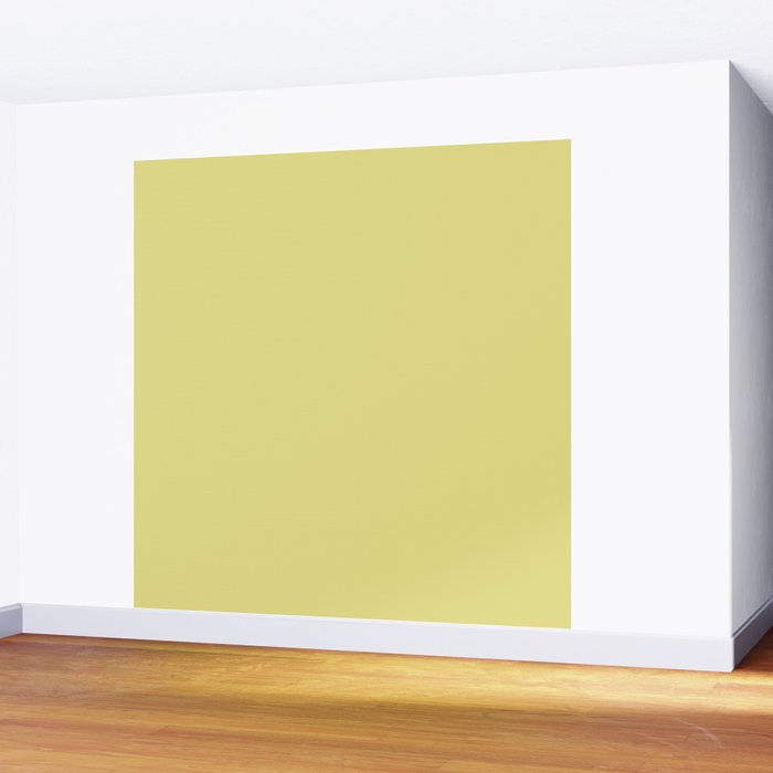 Linden Lemongrass Yellow-Green Solid Color Wall Mural Gallery Image 2