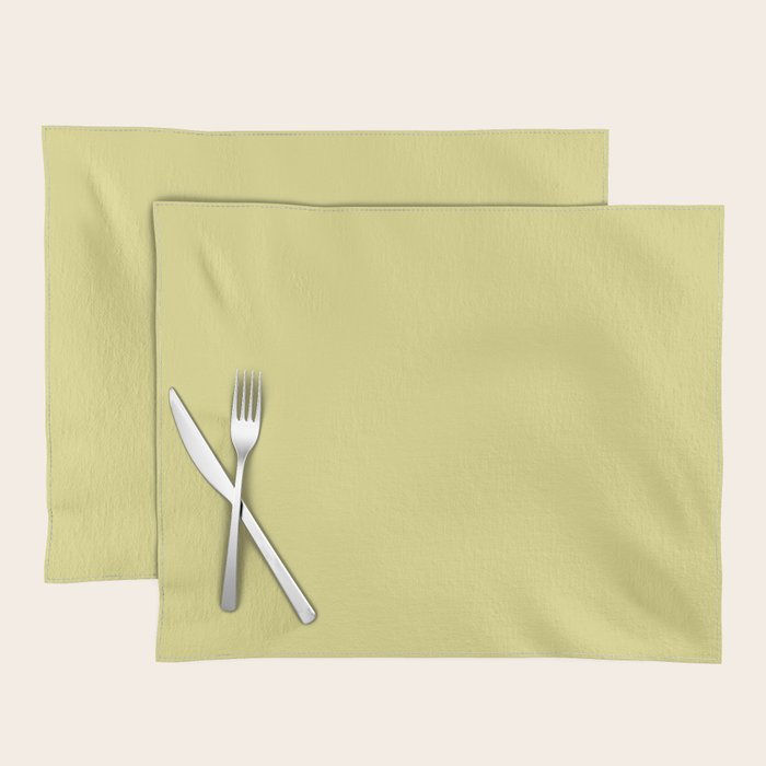 Linden Lemongrass Yellow-Green Solid Color Placemat Gallery Image 1
