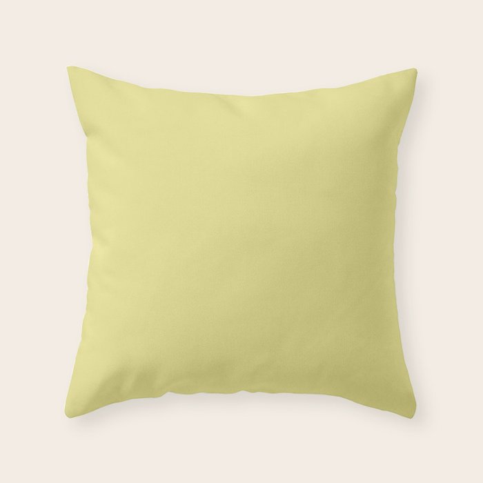 Linden Lemongrass Yellow-Green Solid Color Throw Pillow Gallery Image 1