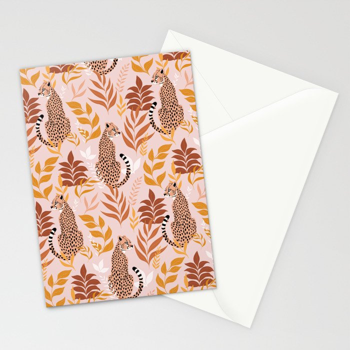 Summer Cheetah Pattern I - Terracotta  Stationery Card Gallery Image 2
