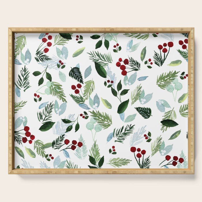 Blue Christmas Serving Tray Gallery Image 1