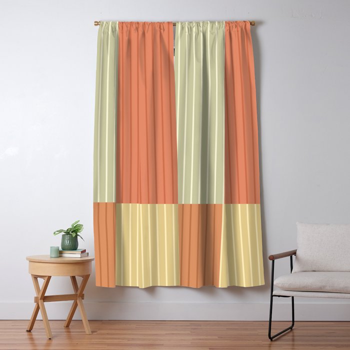 Color Block Line Abstract XLVII Window Curtain Gallery Image 1