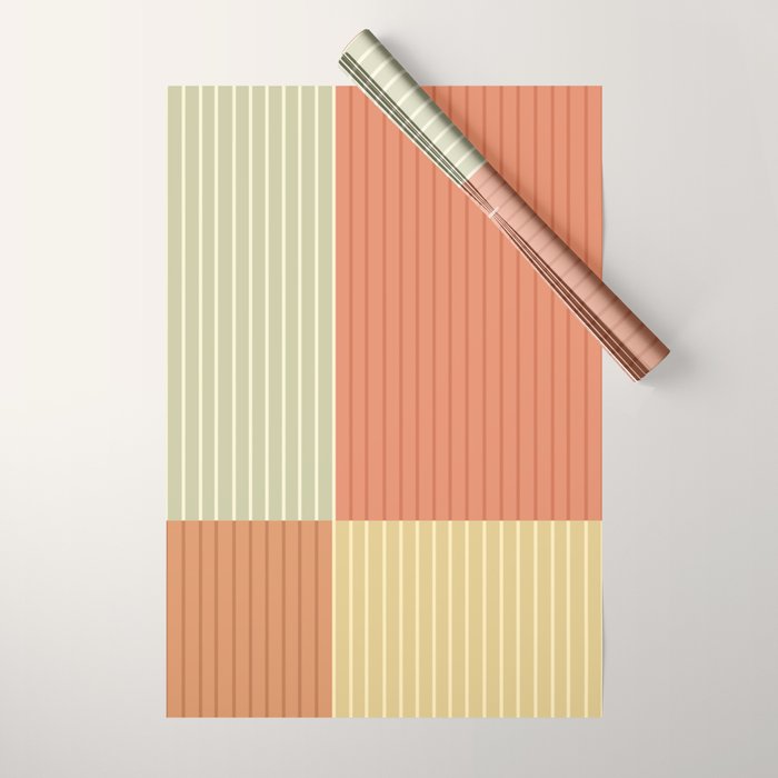 Color Block Line Abstract XLVII Wrapping Paper Gallery Image 1