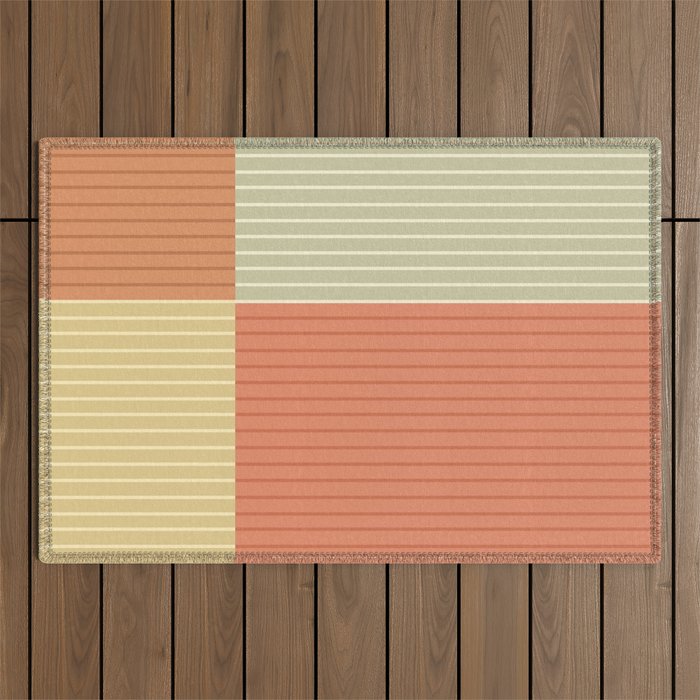 Color Block Line Abstract XLVII Outdoor Rug Gallery Image 1