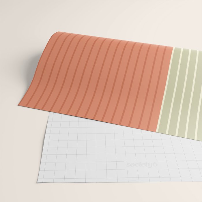 Color Block Line Abstract XLVII Wrapping Paper Gallery Image 2