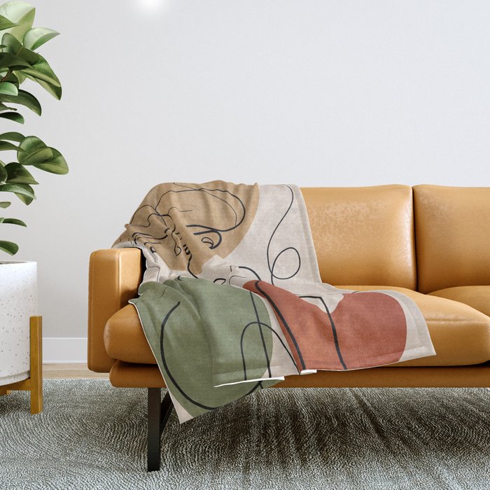 Abstract Faces 3  Throw Blanket Gallery Image 1
