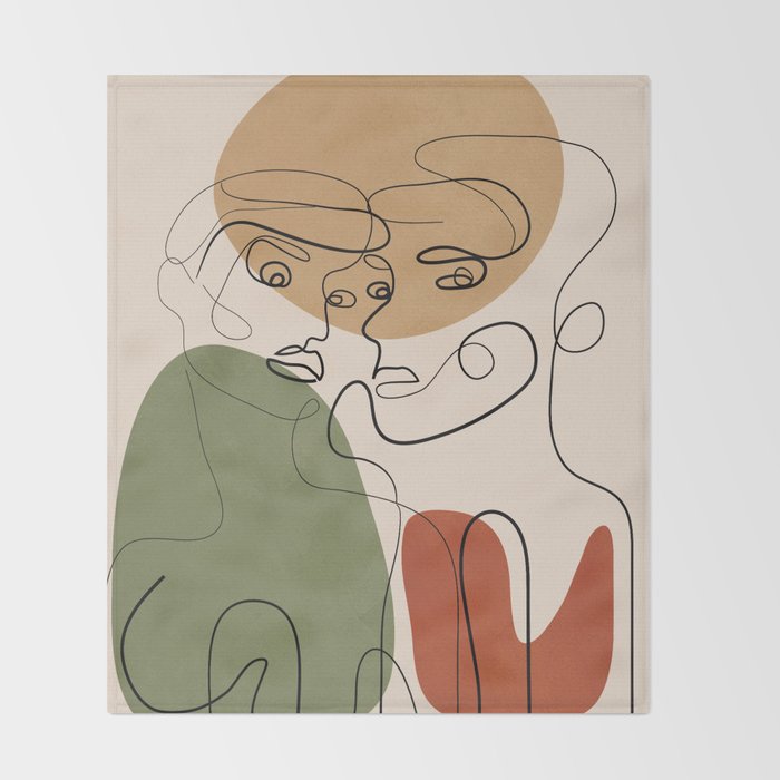 Abstract Faces 3  Throw Blanket Gallery Image 2
