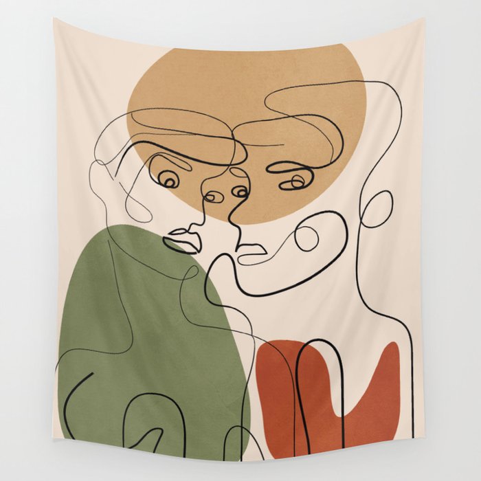Abstract Faces 3  Wall Tapestry Gallery Image 4