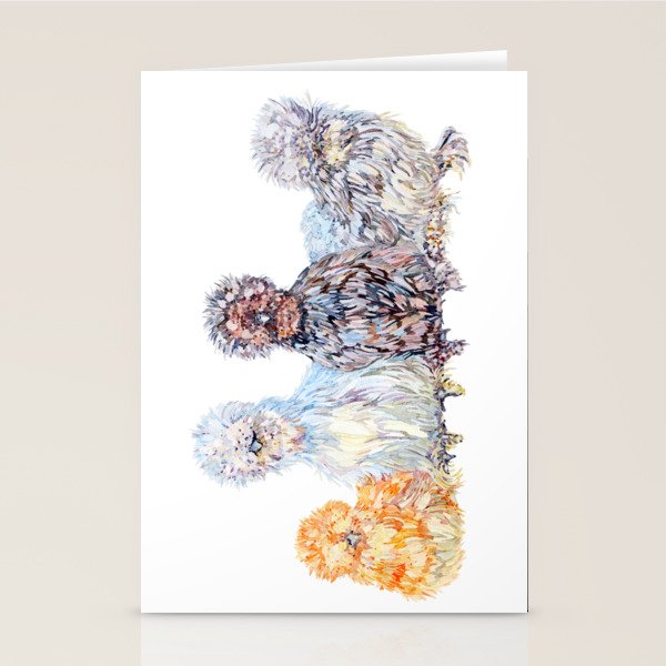 Silkie Chicken Huddle Stationery Card Gallery Image 2
