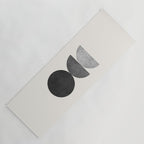 Woodblock black and white Mid century modern Yoga Mat Gallery Image 1