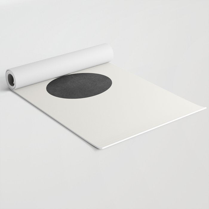 Woodblock black and white Mid century modern Yoga Mat Gallery Image 2