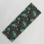 Cowboys and Cacti - black and dark turquoise  Yoga Mat Gallery Image 1
