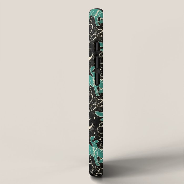 Cowboys and Cacti - black and dark turquoise  iPhone Case Gallery Image 2