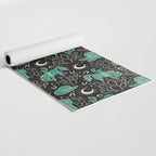 Cowboys and Cacti - black and dark turquoise  Yoga Mat Gallery Image 2