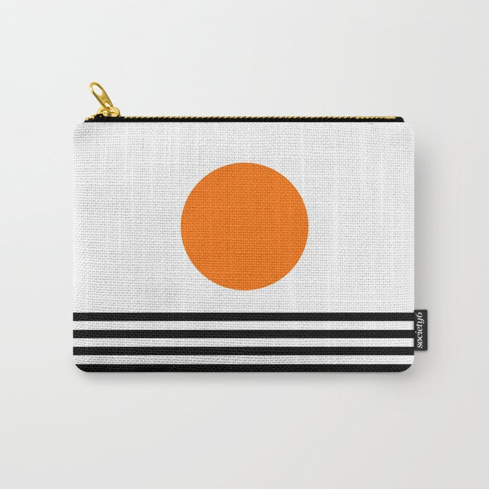 Orange Zen Sunset Minimalist Art Black Stripes Simple Art Carry All Pouch Gallery Image 1
