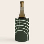 Geometric Lines Rainbow Abstract 5 in Forest Sage Green Wine Chiller Gallery Image 3