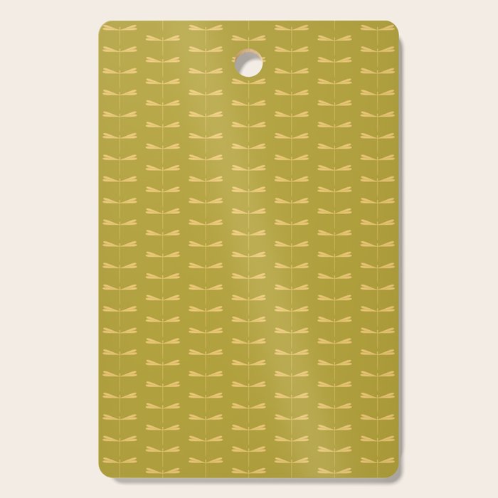 Dragonfly Pattern XV Chartreuse Green Cutting Board Gallery Image 1