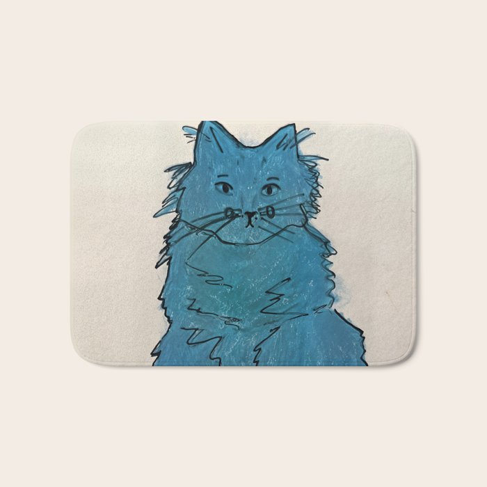Feline Blue Bath Mat