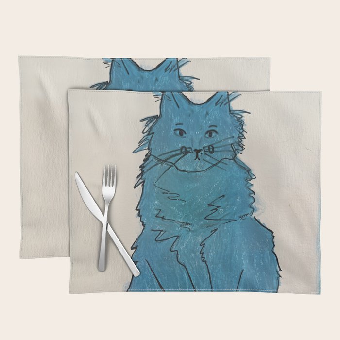 Feline Blue Placemat Gallery Image 1