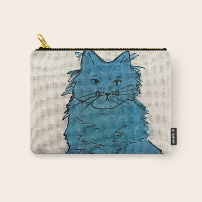 Feline Blue Carry All Pouch