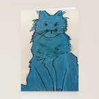Feline Blue Stationery Card Gallery Image 2