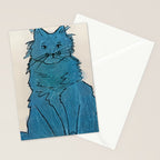 Feline Blue Stationery Card Gallery Image 2