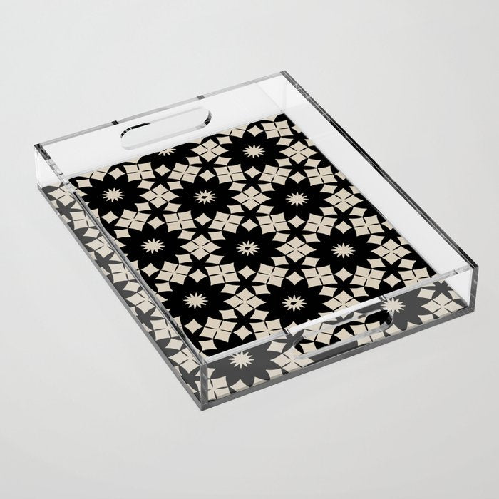 Intricate Geometric Floral Pattern Acrylic Tray Gallery Image 1