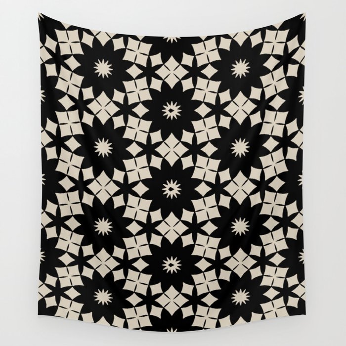 Intricate Geometric Floral Pattern Wall Tapestry Gallery Image 1