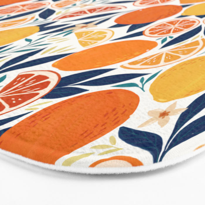 Citrus Fruits - Blue and Orange Bath Mat Gallery Image 3