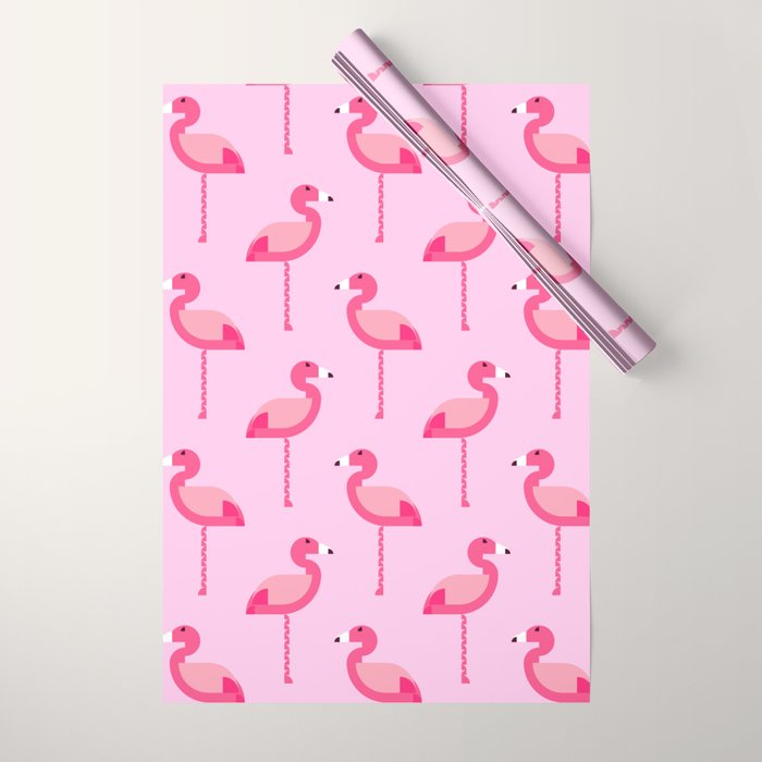 Geometric flamingo Wrapping Paper Gallery Image 1