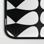 Mod Leaves Mid Century Modern Abstract Pattern in White and Black Laptop Sleeve Gallery Image 3