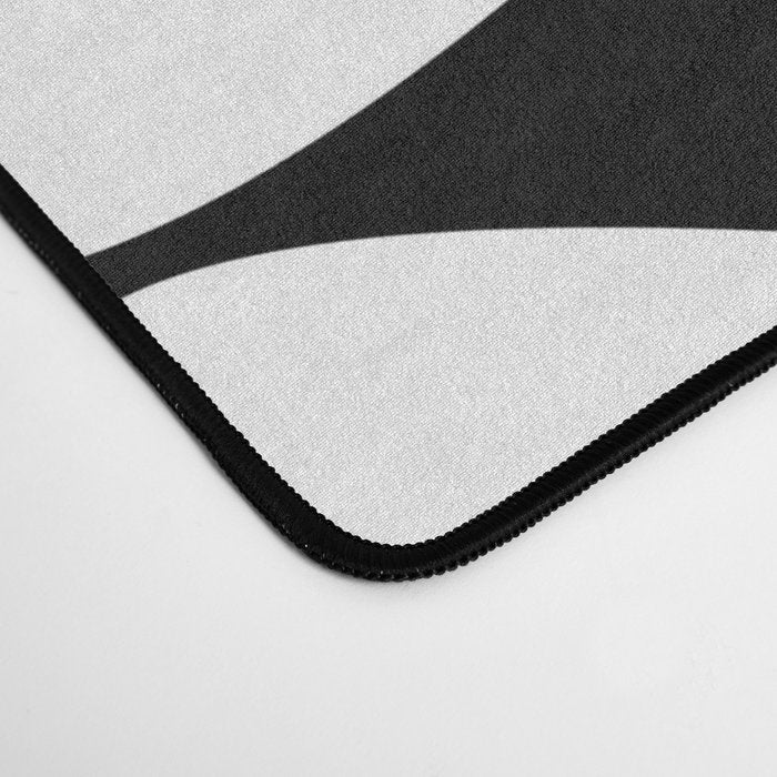 Mod Leaves Mid Century Modern Abstract Pattern in White and Black Desk Mat Gallery Image 4