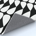 Mod Leaves Mid Century Modern Abstract Pattern in White and Black Rug Gallery Image 4