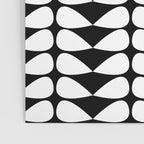 Mod Leaves Mid Century Modern Abstract Pattern in White and Black Poster Gallery Image 3